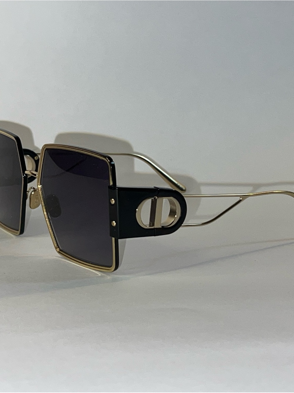 Dior Women's Gold Frame Purple Gradient Square Sunglasses - Picture 5 of 6